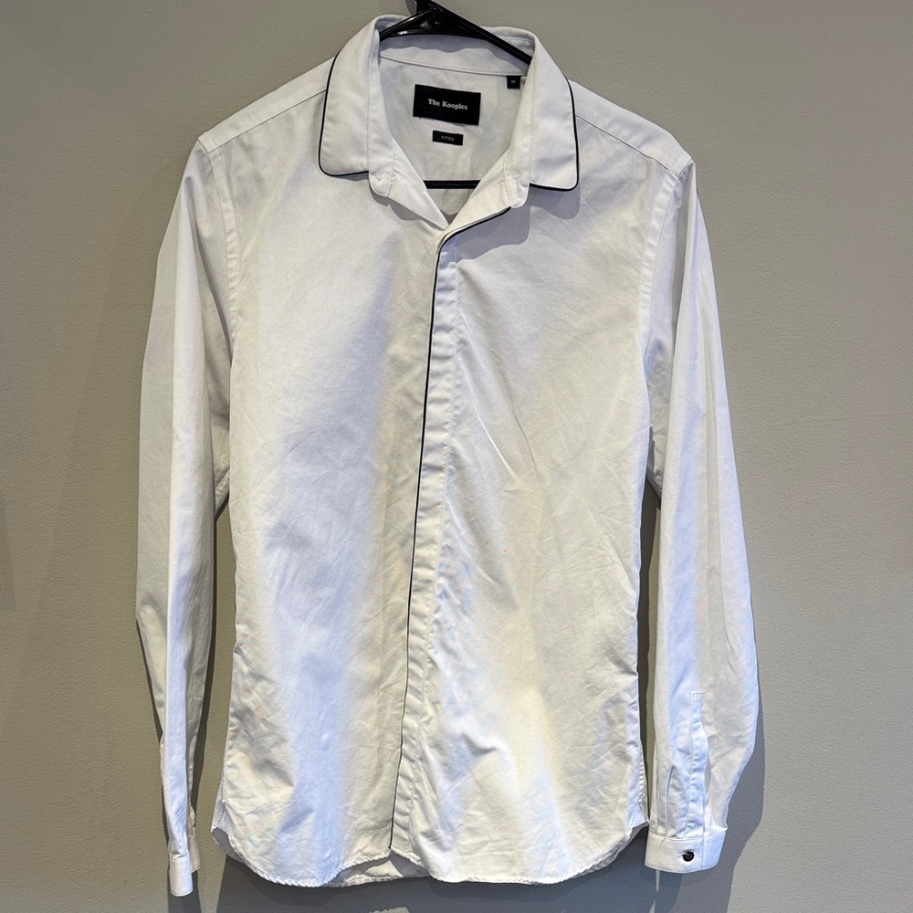 The Kooples White Dress Shirt with Black Trim